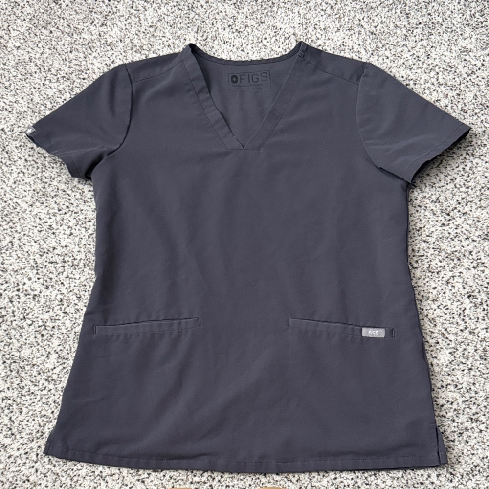 Figs Women's Charcoal Grey Scrub Top